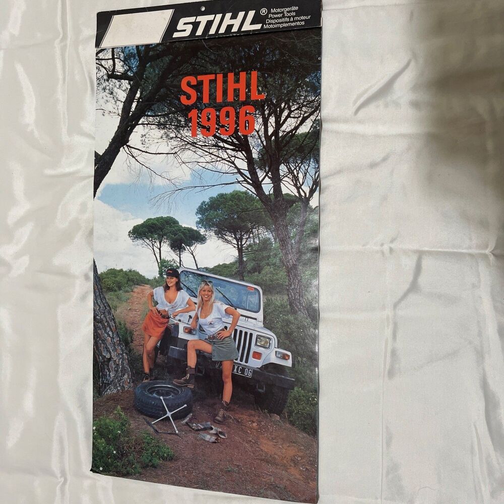 Stihl 1996 Calendar Pinup Girls Man Cave Vintage 12x24